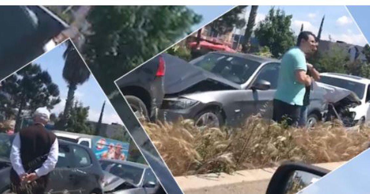Aksident i 5-fishtë në autostradën Tiranë-Durrës, bllokohet qarkullimi i mjeteve