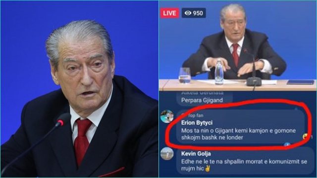 “Ikim bashkë me kamion ose gomone në Londër o gjigant”, ndjekësi tall Berishën në Facebook
