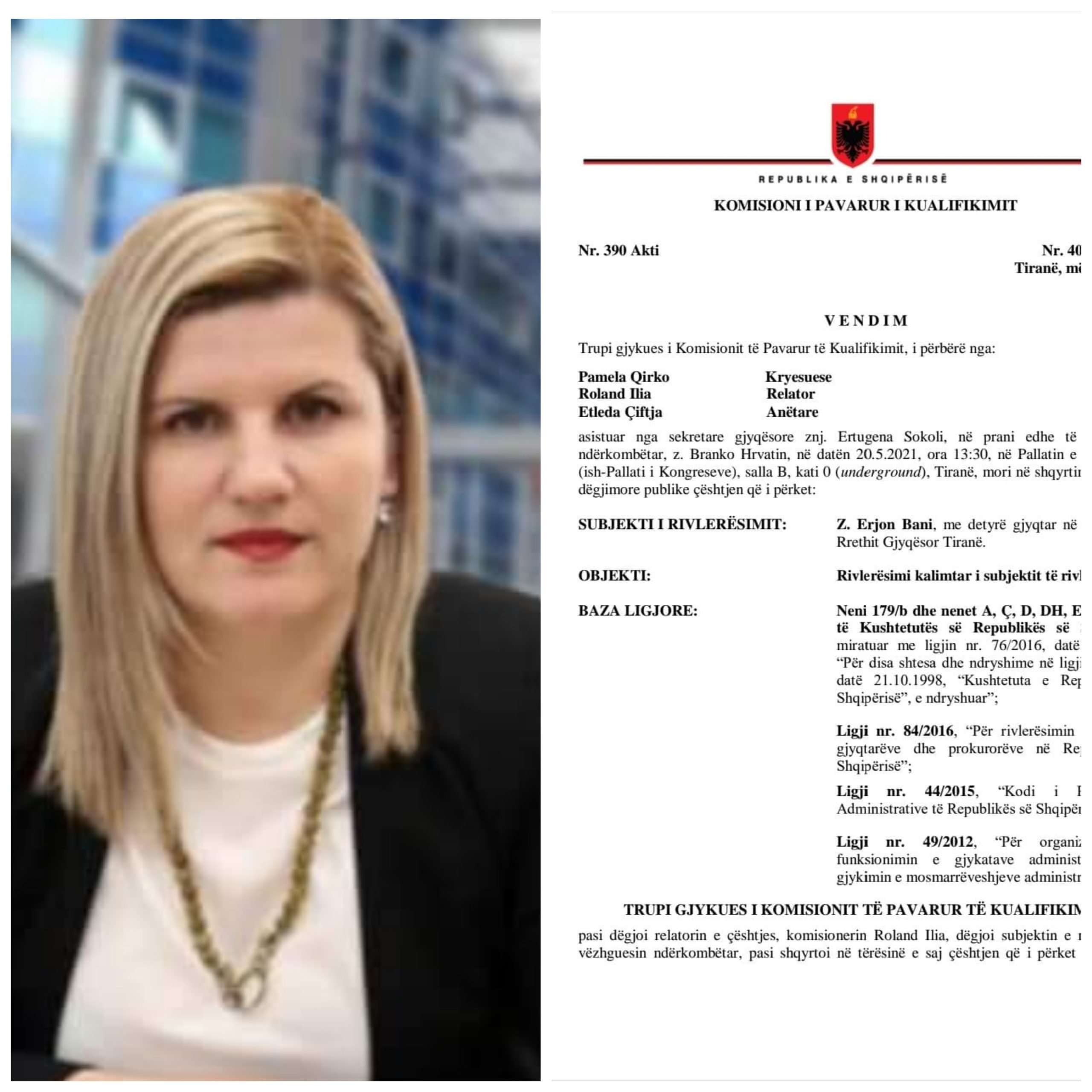 E premtja me fat e Etleda Çiftes së Vetingut, gjyqtar Erion Bani pritet  t’i kthejë borxhin duke i mbyllur dosjen penale. E pandehura kërkon gjykim të shkurtuar, vijon punën në KPK 