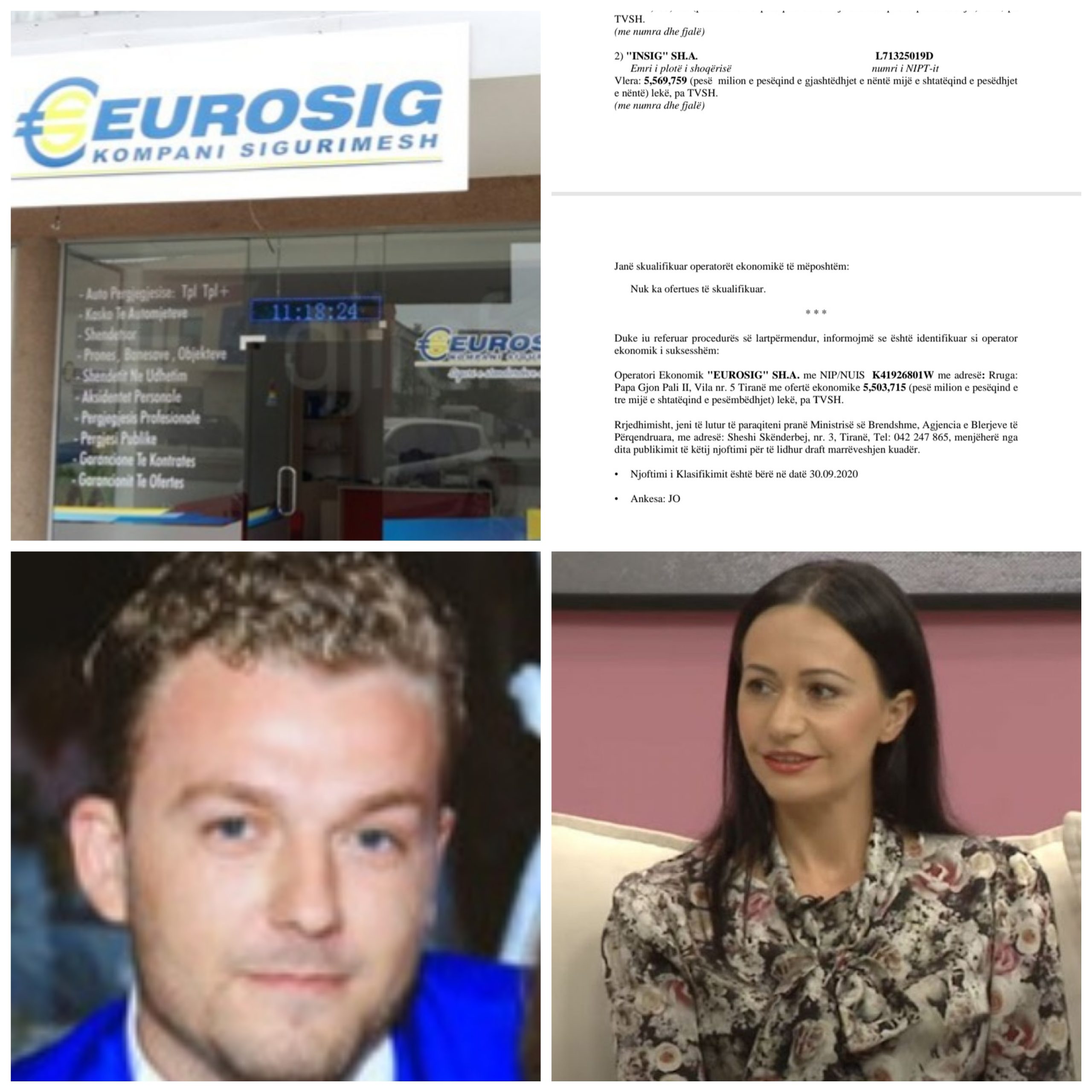 Eurosig korrupsion me Edlira Naqellarin që u arrestua nga SPAK dhe Endri Mullain e ushtarit të ‘Talo Çelës’, tendera farsë dhe të paligjshëm