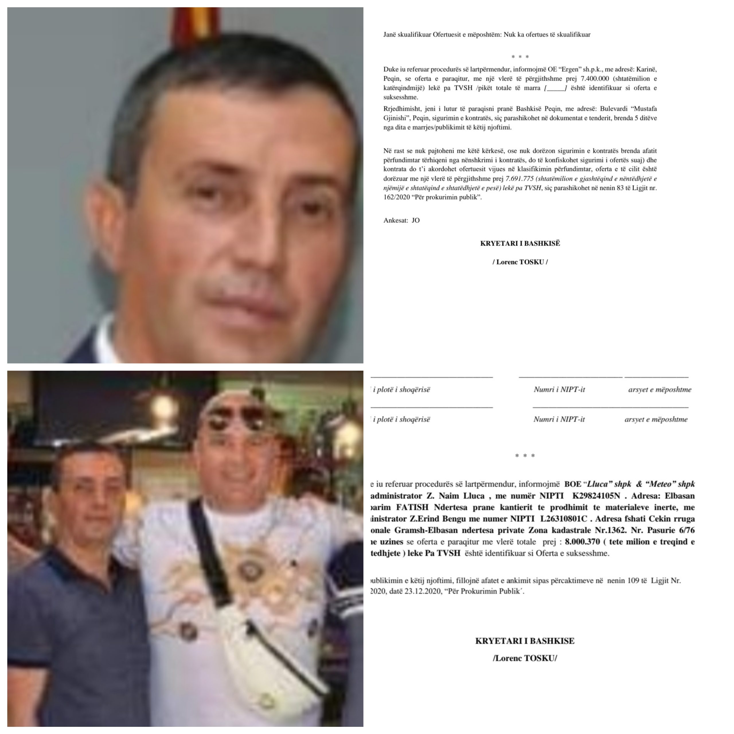 Kryebashkiaku i Peqinit i jep tendera drejtorit të Urbanistikës Ervin Juba dhe shefit të financës Emilian Lluca. A do veprojë SPAK?