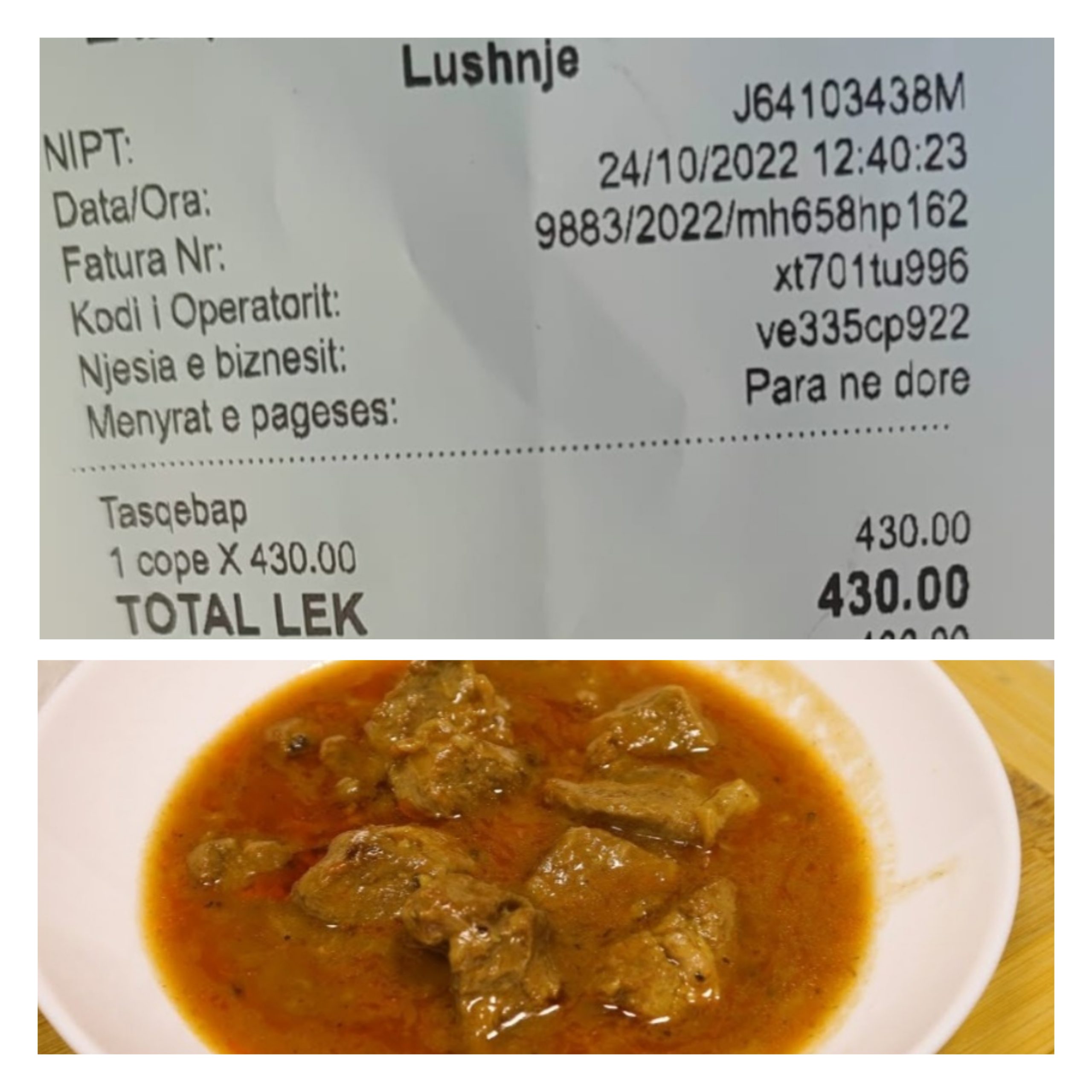 Pilo Lala shet 4.3 mijë lekë një tasqebap në Divjakë të Lushnjes. Me çfarë mishi e gatuan?