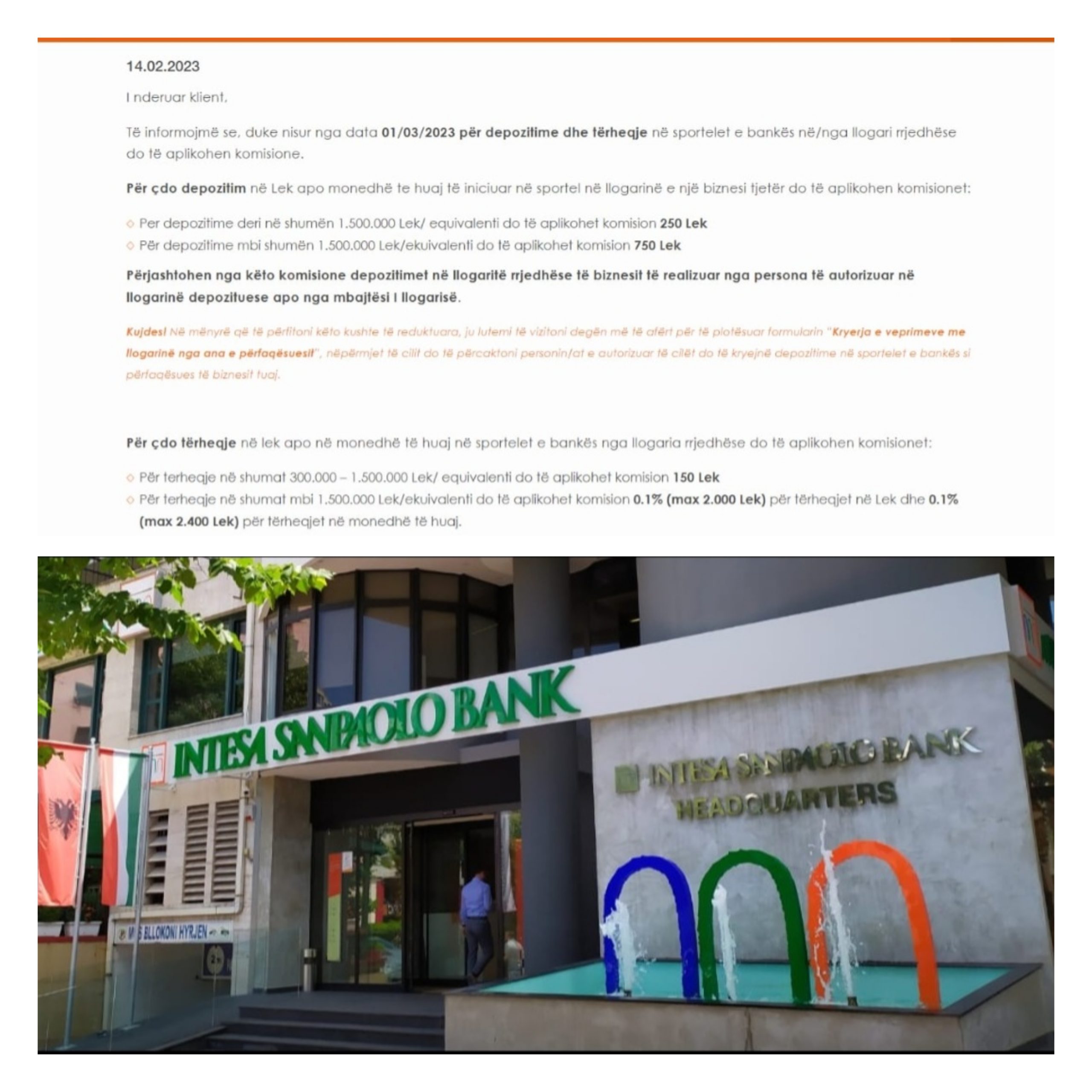 Intesa Sanpaolo Bank planifikon vjedhjen e radhës me komisionet, Banka e Shqipërisë hesht ose ndan fitimet