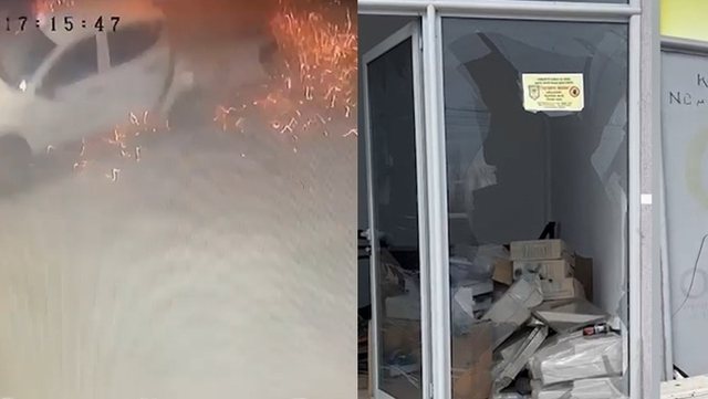 Momenti i shpërthimit të tritolit tek OSHEE në Bushat
