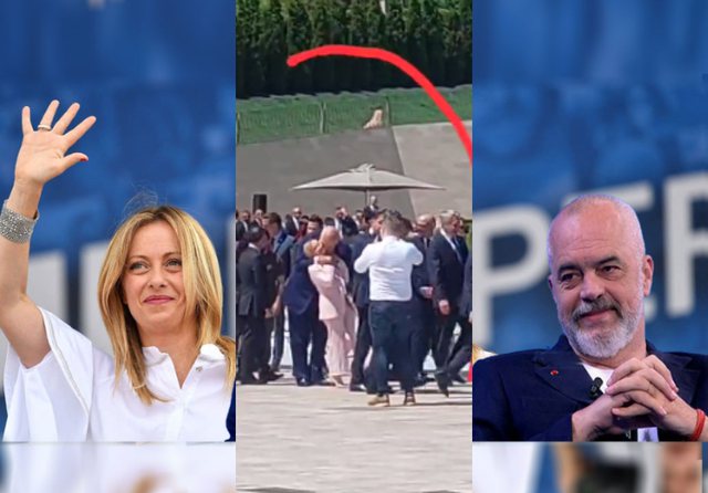 Edi Rama s’përmbahet në samit, puth kryeministren e Italisë në qafë!