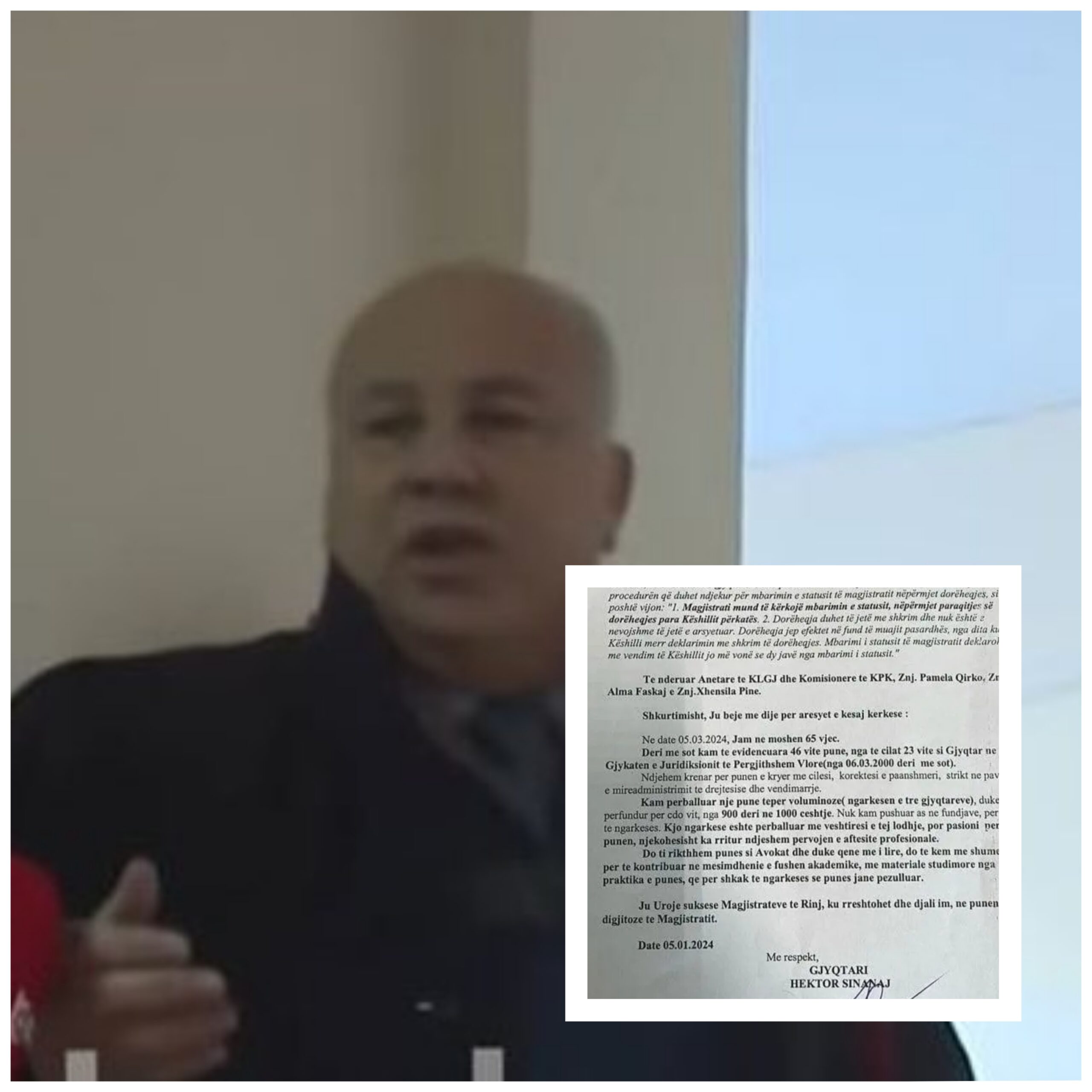 Gjyqtari Hektor Sinanaj caktoi dashnoren avokate kryesisht në të gjitha çështjet e veta, e kishte edhe menaxhere të biznesit ku strehonte me qira ekspertët e avokatët, hamshori i Vlorës falsifikon dorëheqjen nga drejtësia pas publikimit të skandalit