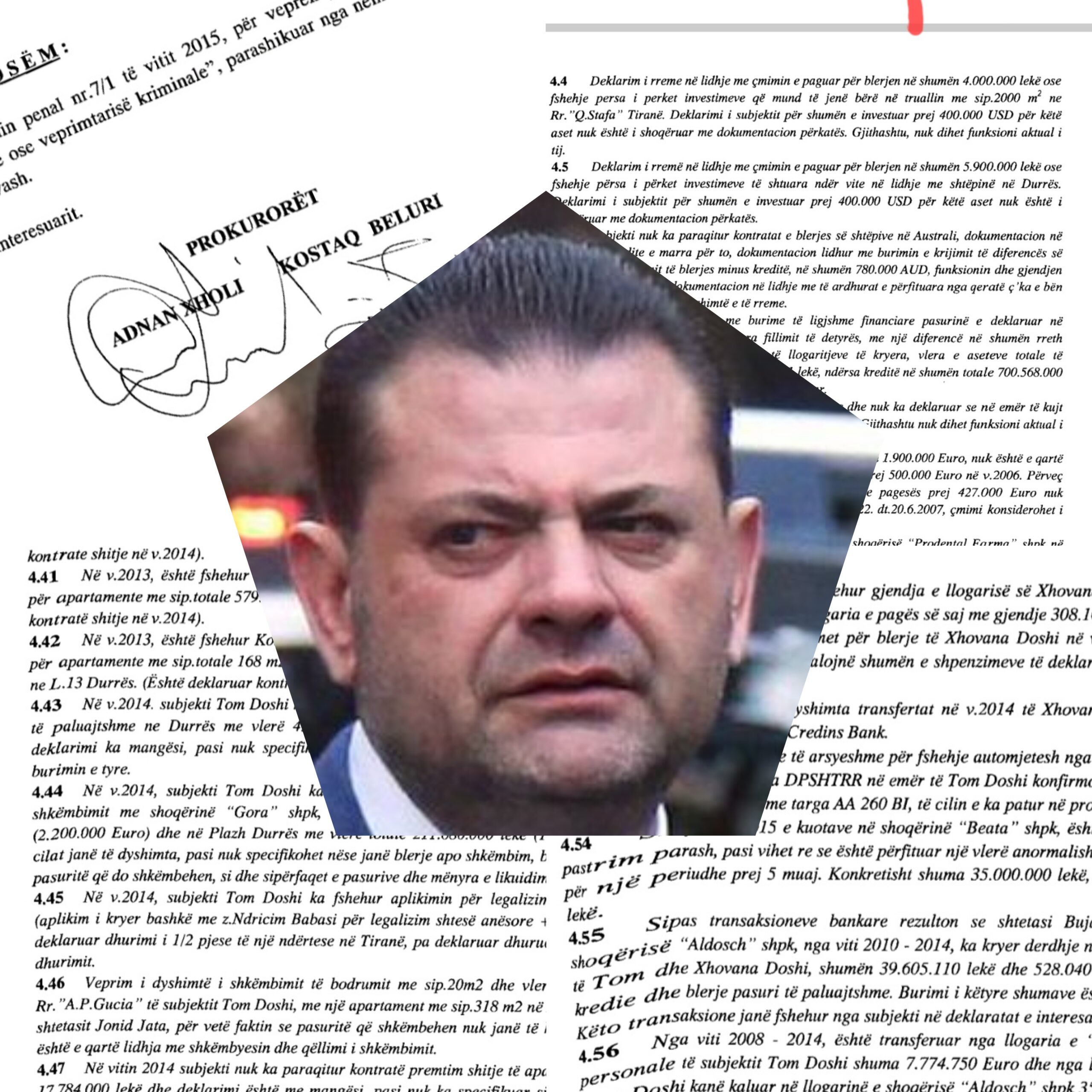 Ekskluzive / Dosja e Tom Doshit, 57 raste pastrimi parash e fshehje pasurie me vlerë 23 milionë euro, transaksionet e dyshimta, dalin emrat e implikuar