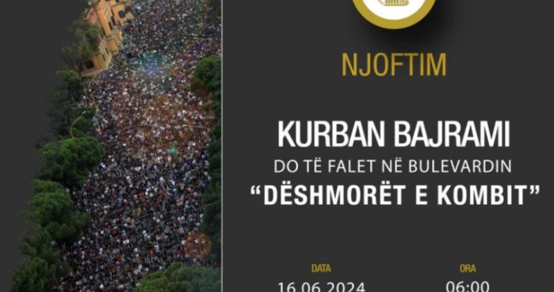 Sheshi Skënderbej dhe Nënë Tereza të zënë për Evropianin, besimtarët myslimanë do falin Kurban Bajramin në rrugë të madhe