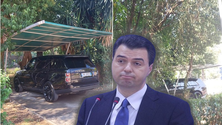 Foto/ Pas humbjes së gjyqit për vulën dhe logon, Basha i dorëzon PD-së makinën ‘Range Rover’! Fuoristrada e parkuar para selisë