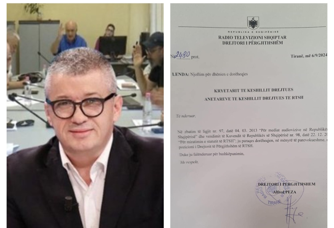 Shkresa / Jep dorëheqjen drejtori i RTSH Alfred Peza, mister arsyet