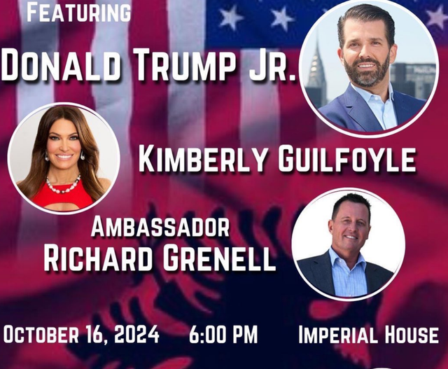 Richard Grenell dhe djali i Donald Trump bashkojnë forcat me Bleona Qerretin, takim me shqiptarët e Amerikës për t’i kërkuar votat