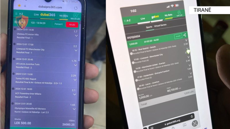 Vendosnin baste sportive online, arrestohen 4 të rinj në Tiranë, 3 në Shkodër