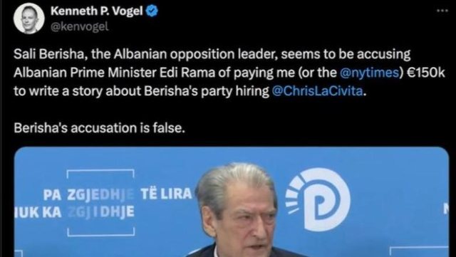 Berisha tha se Rama pagoi “New York Times” për të shkruar kundër tij, reagon gazetari: Gënjeshtër!