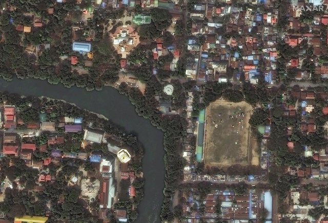 Imazhet satelitore para dhe pas tërmetit shkatërrues në Myanmar