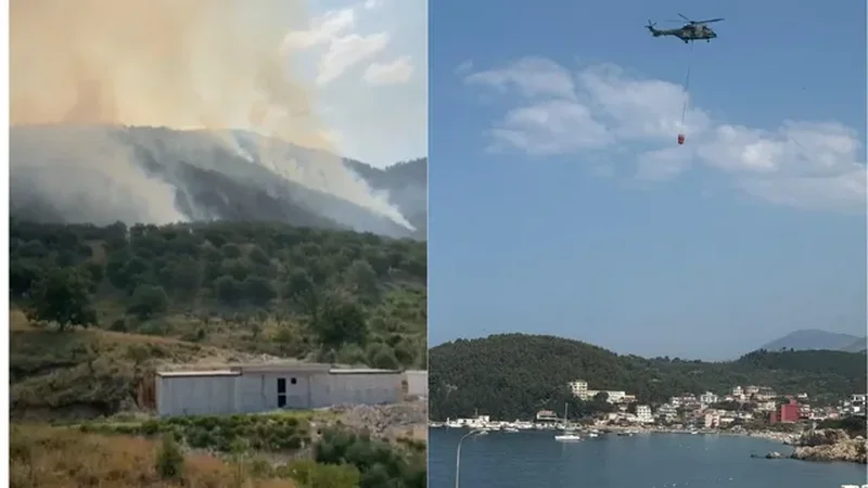 Himarë/ Riaktivizohet zjarri në kodrat e Pilur, nis ndërhyrja me helikopter