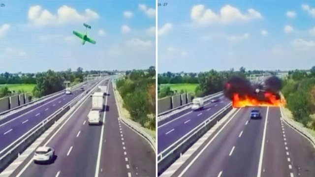 Avioni rrëzohet në mes të autostradës në Itali, humbin jetën dy persona