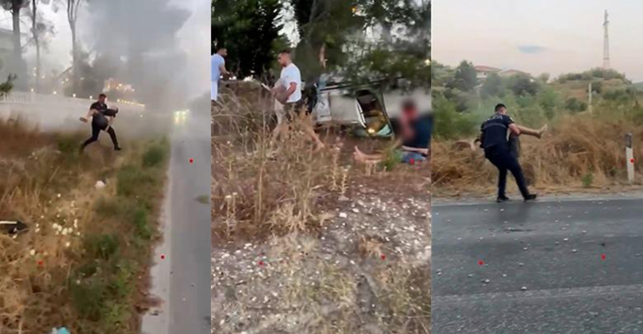 Polici hero, shpëton 4 të aksidentuarit në Qafën e Koshovicës. I nxjerr nga makina që rrezikonte shpërthimin