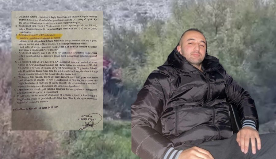Pezullimi i dënimit me burg i Ragip Gilës, akuza s’u pajtua me vendimin dhe e ankimoi në Apel