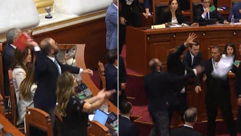“Lëre mo lëre” – Momenti kur Bardhi qëllon me librin e rregullores dhe shishe Ramën në Kuvend