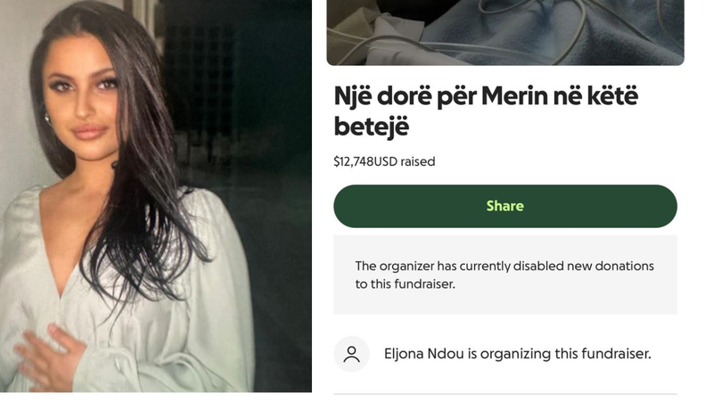 Beteja për Merin, kamerieren e plagosur aksidentalisht në Shkodër: Mblidhen mbi 12 mijë 700 dollarë