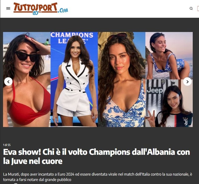 Eva Murati përfundon në faqet e prestigjiozeve europiane
