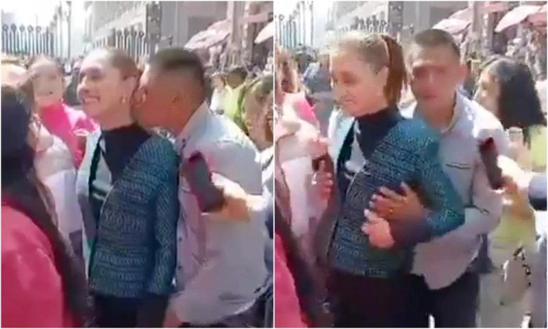 VIDEO e sikletshme: Qytetari puth dhe tenton të prekë nga gjoksi presidenten meksikane