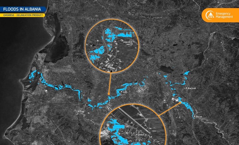 Sateliti i BE nxjerr pamjet, zonat që u përmbyten në Shqipëri