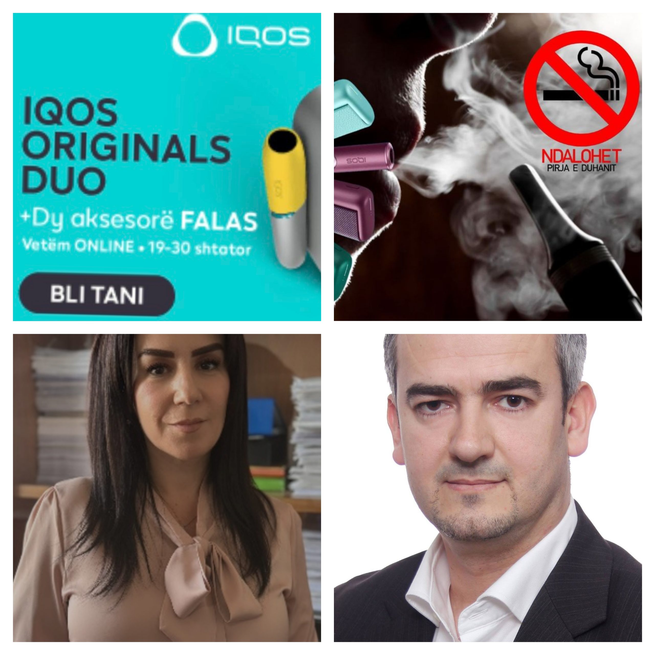 Dorina Toçi e ISHP dhe Lorent Gordi iPhilip Morris reklamojnë duhanin në shkelje të ligjit, IQOS ndalohet në SHBA si e rrezikshme, cigarja pa tym shkatërron mushkëritë si ajo me djegie, në Shqipëri oferta vdekjeprurëse
