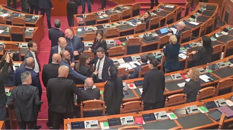 Momente tensioni në Kuvend! Deputetja e PD tenton t’i marrë kartën e deputetit, Bora Muzhaqit, reagojnë socialistët