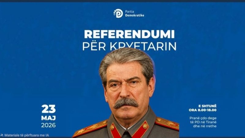 Rrjeti tallet me referendumin e PD-së: Berisha si Enver Hoxha dhe Stalini