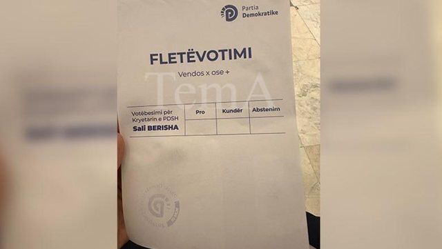 FOTO/ Zgjedhjet “më demokratike” në PD, në fletën e votimit vetëm emri i Berishës