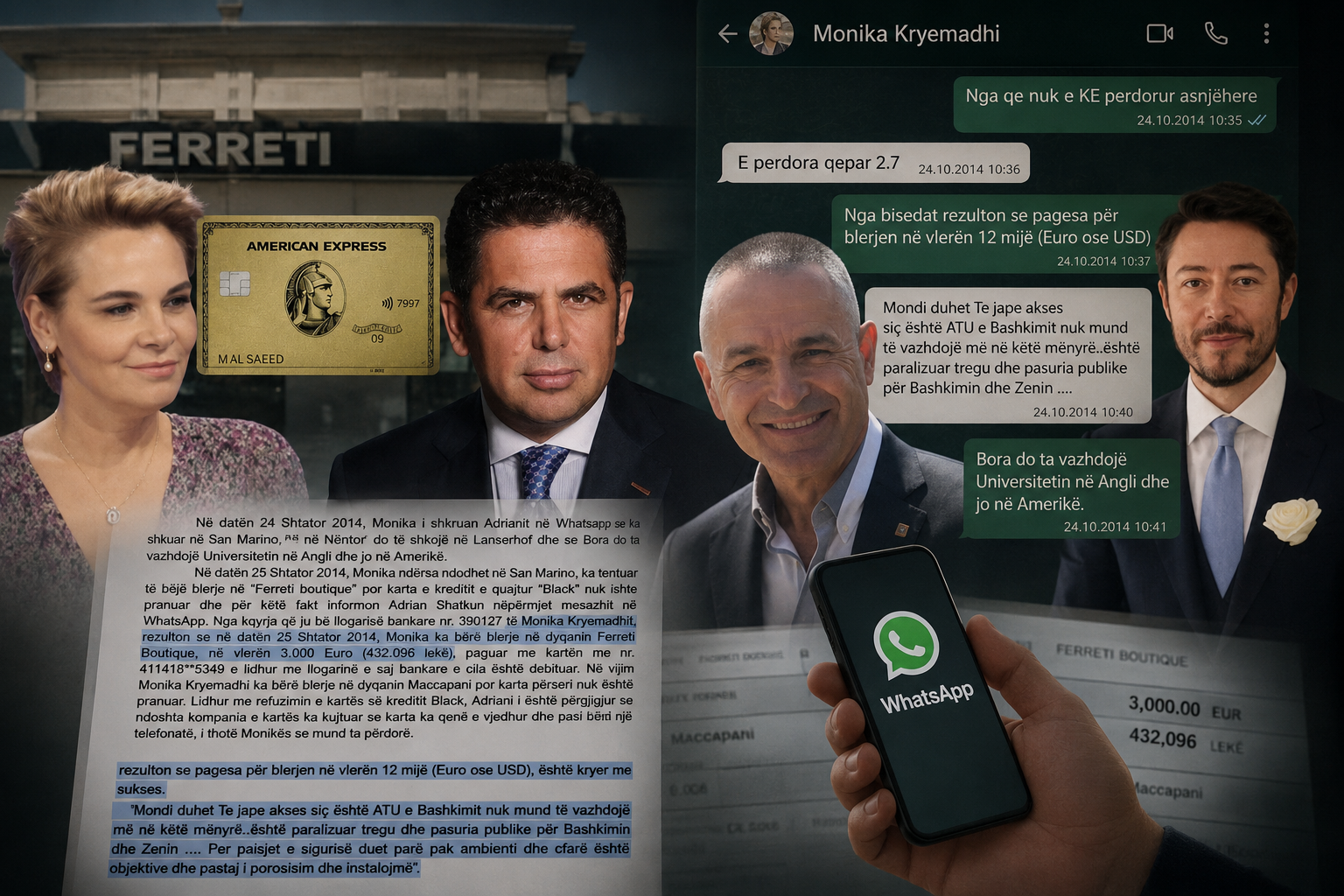 Dosja / Monika bëri blerje luksoze me kartat e Shatkut, dalin SMS për Zenin e Ulajn