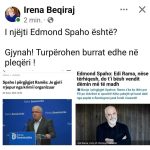 Po unë cilën të besoj, Irenën zëvendësministre të doganave, që kur vinte në Komision bënte be për kokën e Edi Ramës, apo këtë që lëviz nga karrikja në karrike? Edmond Spaho i përvishet ish-zëvendësministres së Ramës