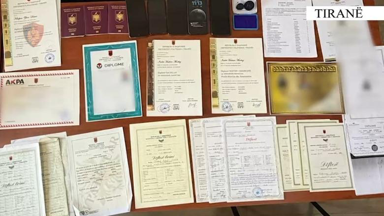 Falsifikonin dokumente, arrestohen në Tiranë babë e bir dhe bashkëpunëtori! Gjenden diploma e certikata në laborator, shumat varionin nga 3000-5000 euro