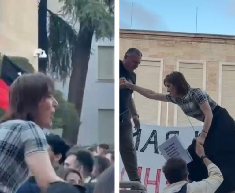 Video / Pas Ola Xamës, Zonja Pretenca ‘trondit’ Ramën, lëvizje të çuditshme në protestë