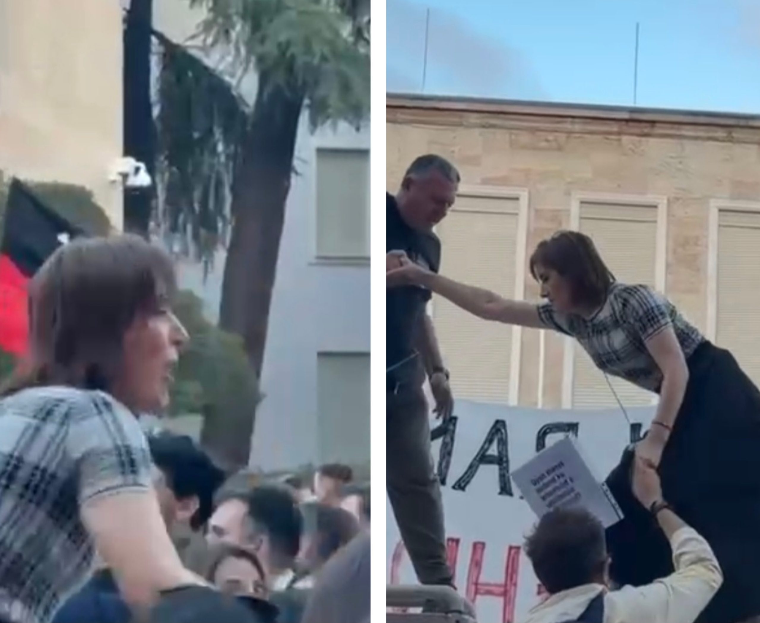 Video / Pas Ola Xamës, Zonja Pretenca ‘trondit’ Ramën, lëvizje të çuditshme në protestë