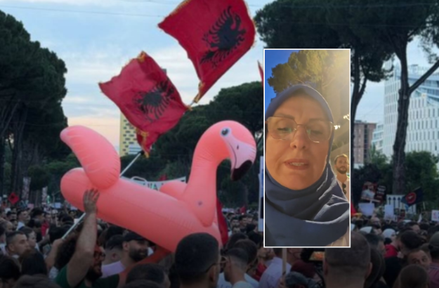 ‘I gjeta burrit dy gra’, Ikballe Huditi pjesë e protestës në Tiranë: Rama ik, duam Albin Kurtin (foto me ish presidentin e Iranit)