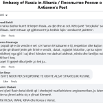 “Hajde na çlironi siç bëtë me Krimenë”: Çfarë thonë komentet në faqen e ambasadës ruse kundër qeverisë shqiptare