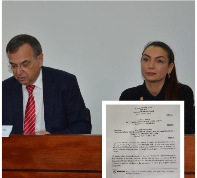 Shkresa / ILDKPKI zbyth Silvana Barën dhe Tano Karidin e Mjekësisë, bllokon shkarkimin e Edit Xhajanka: Ka sinjalizuar korrupsionin tuaj, mbrohet nga ligji